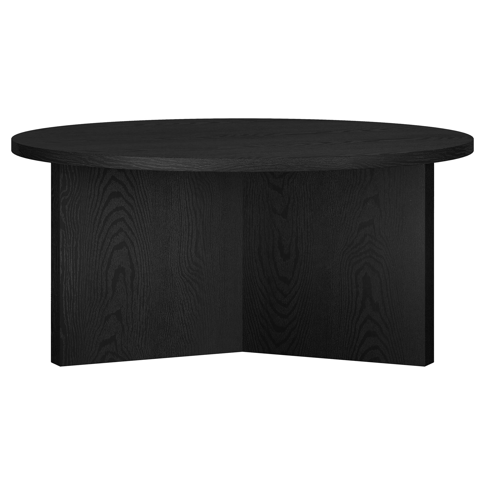 Alt View 2. Hudson&Canal - Anders 36" Wide Round Coffee Table - Black.