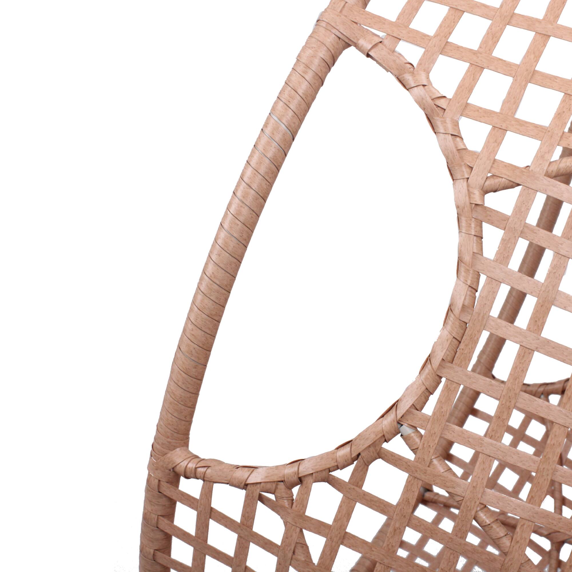 Alt View 2. Mondawe - Patio PE Rattan Arc Back Egg Chair with Cushion - Natural.