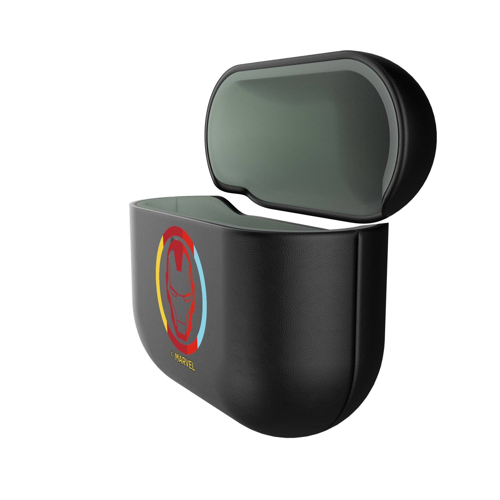 Angle. Keyscaper - Marvel Sigil AirPod Case Cover - AirPods Pro 1st Gen - Iron Man.