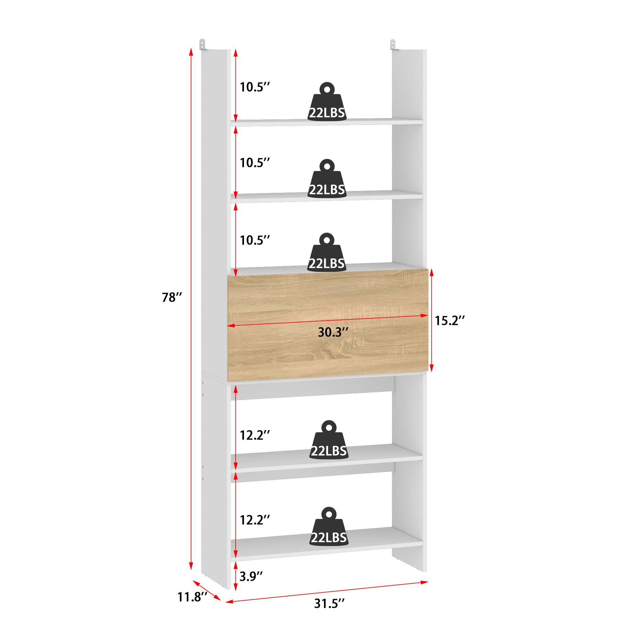 10.5" 22LBS 10.5" 22LBS 10.5" 22LBS 78" 30.3" 15.2" 12.2" 22LBS 12.2" 22LBS 11.8" 3.9" 31.5"