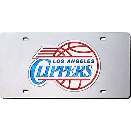 Rico Industries - Los Angeles LA Clippers NBA Logo Mirror Look LASER License Plate - Multi