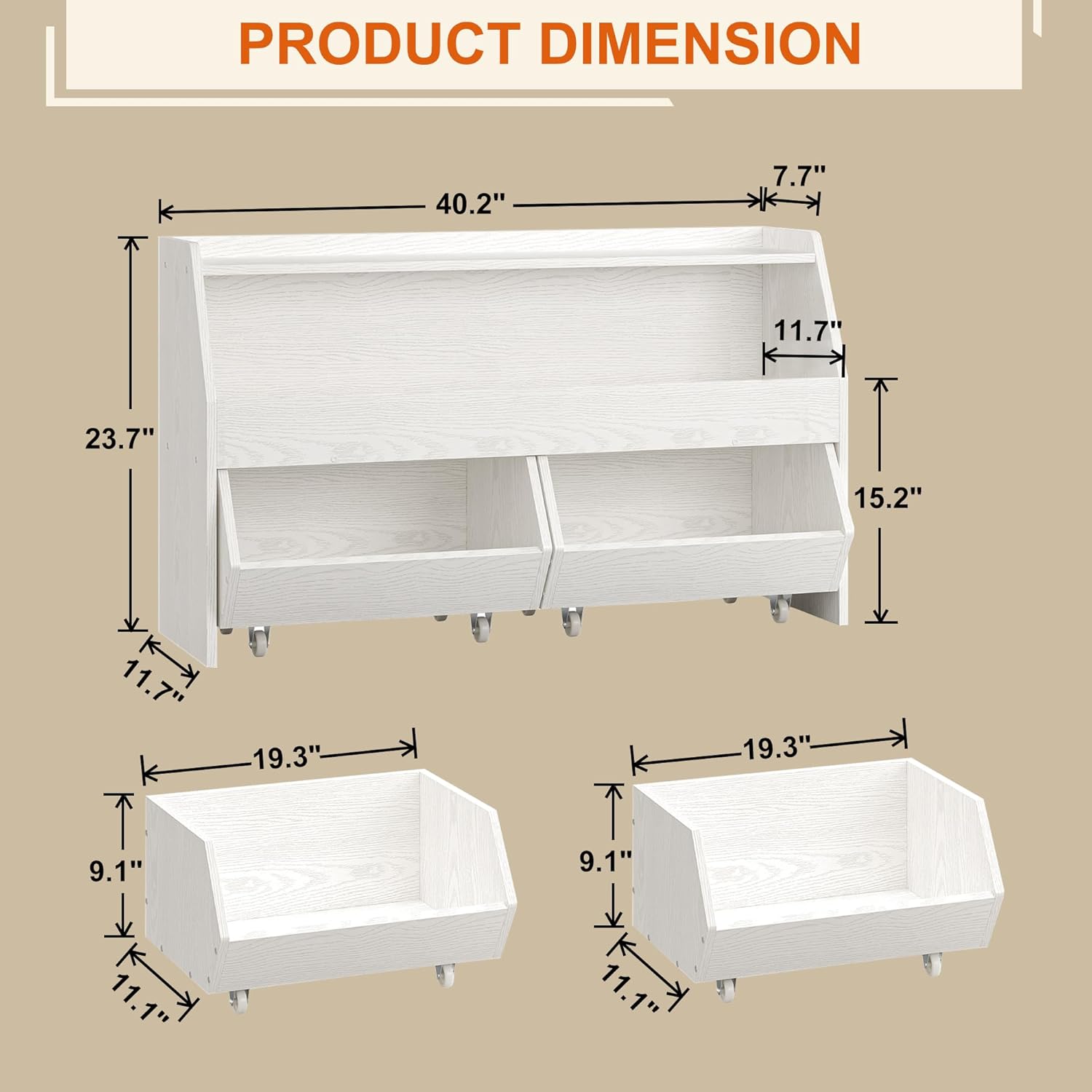 PRODUCT DIMENSION

40.2" x 7.7" x 23.7"  
11.7" x 15.2" x 11.7"  
19.3" x 9.1" x 11.1"
