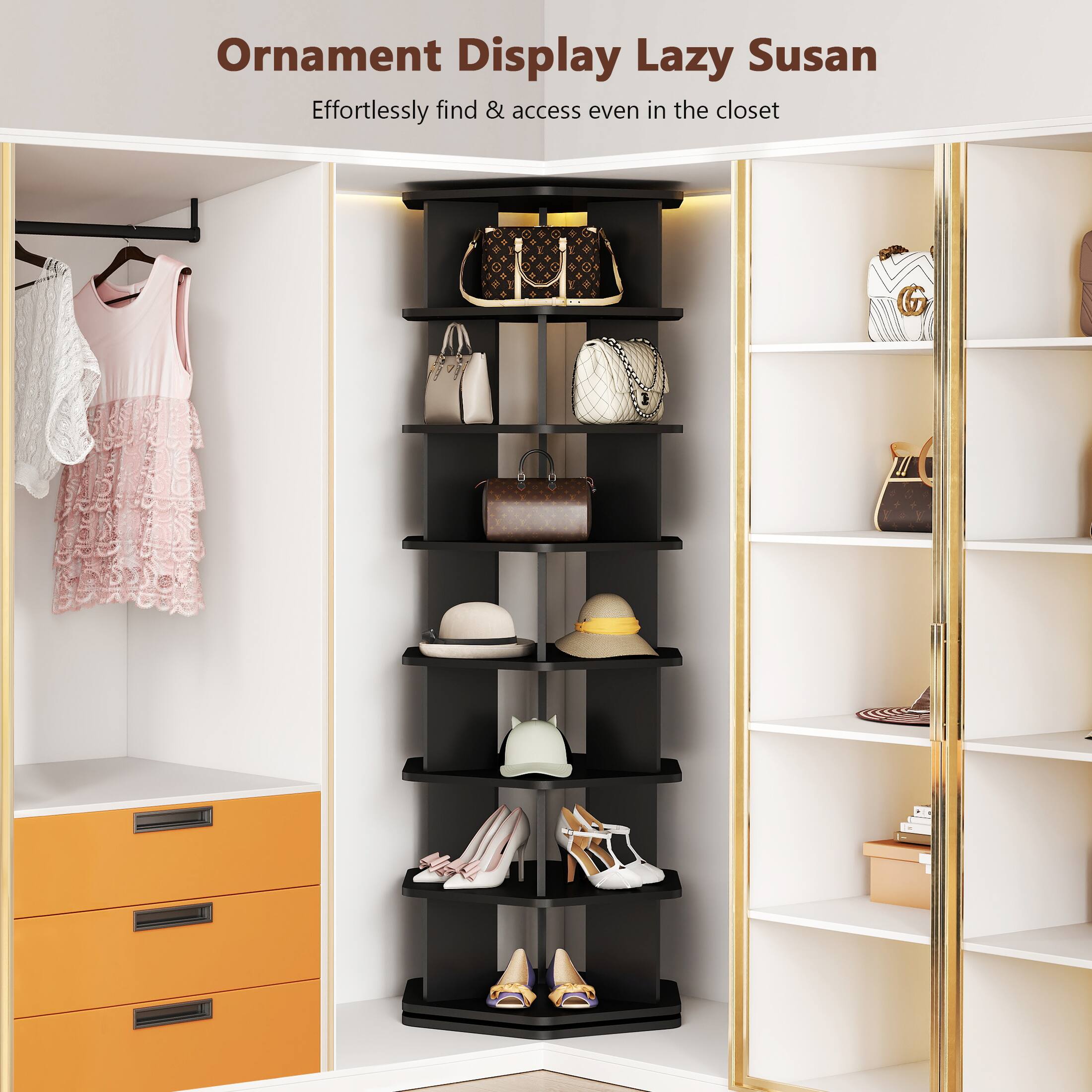 Ornament Display Lazy Susan
Effortlessly find & access even in the closet