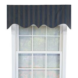 RLF Home - 100% Cotton Bronte Regal With Poly/Cotton Ivory lining Rod Pocket Valance 50" x 16" - Navy