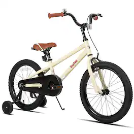 JOYSTAR - 18 Inch Kids Bike with Training Wheels, Children's Bike for 5-9 Years Old Boys Girls - Beige