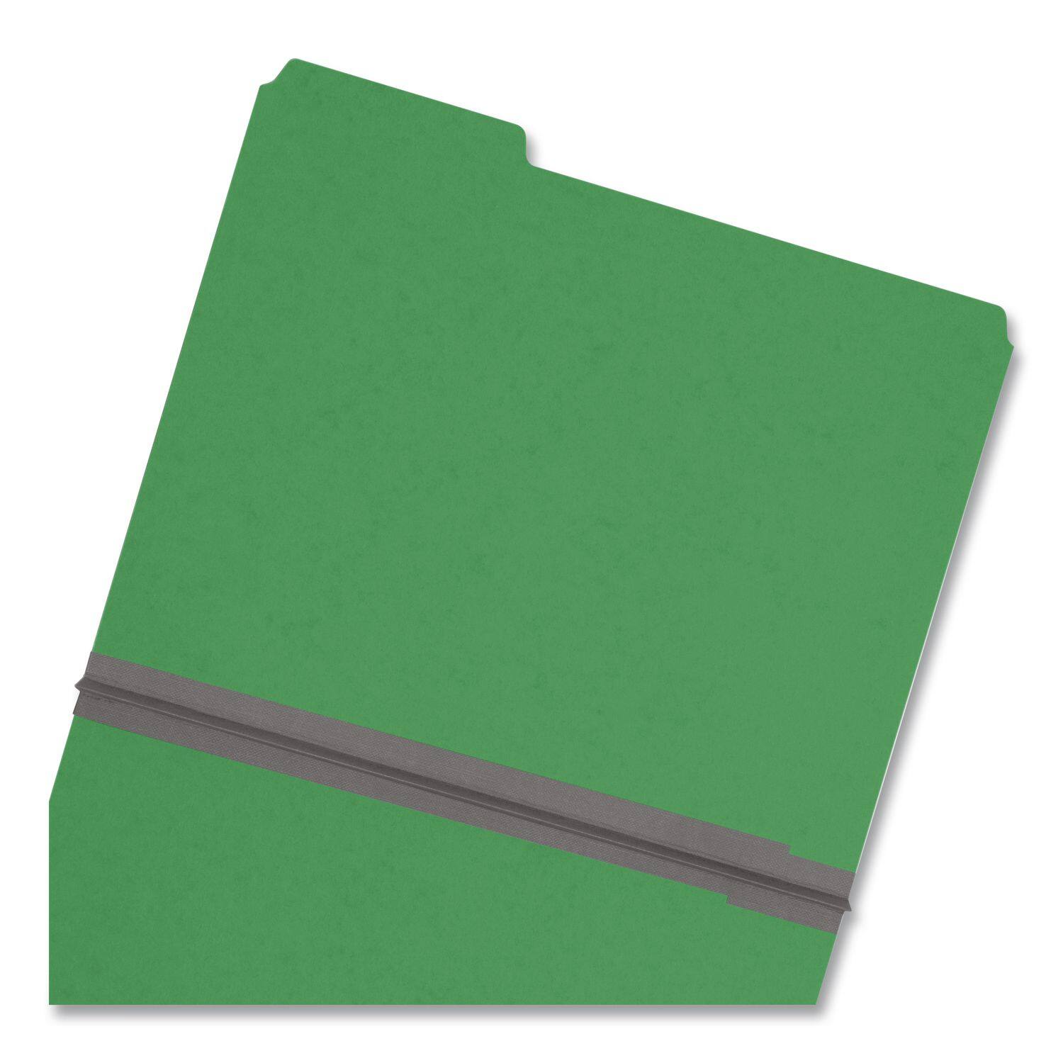 Angle. Smead Manufacturing - Expanding Recycled Heavy Pressboard Folders, 1/3-Cut Tabs: Assorted, Letter Size, 1" Expansion, Green, 25/Box.