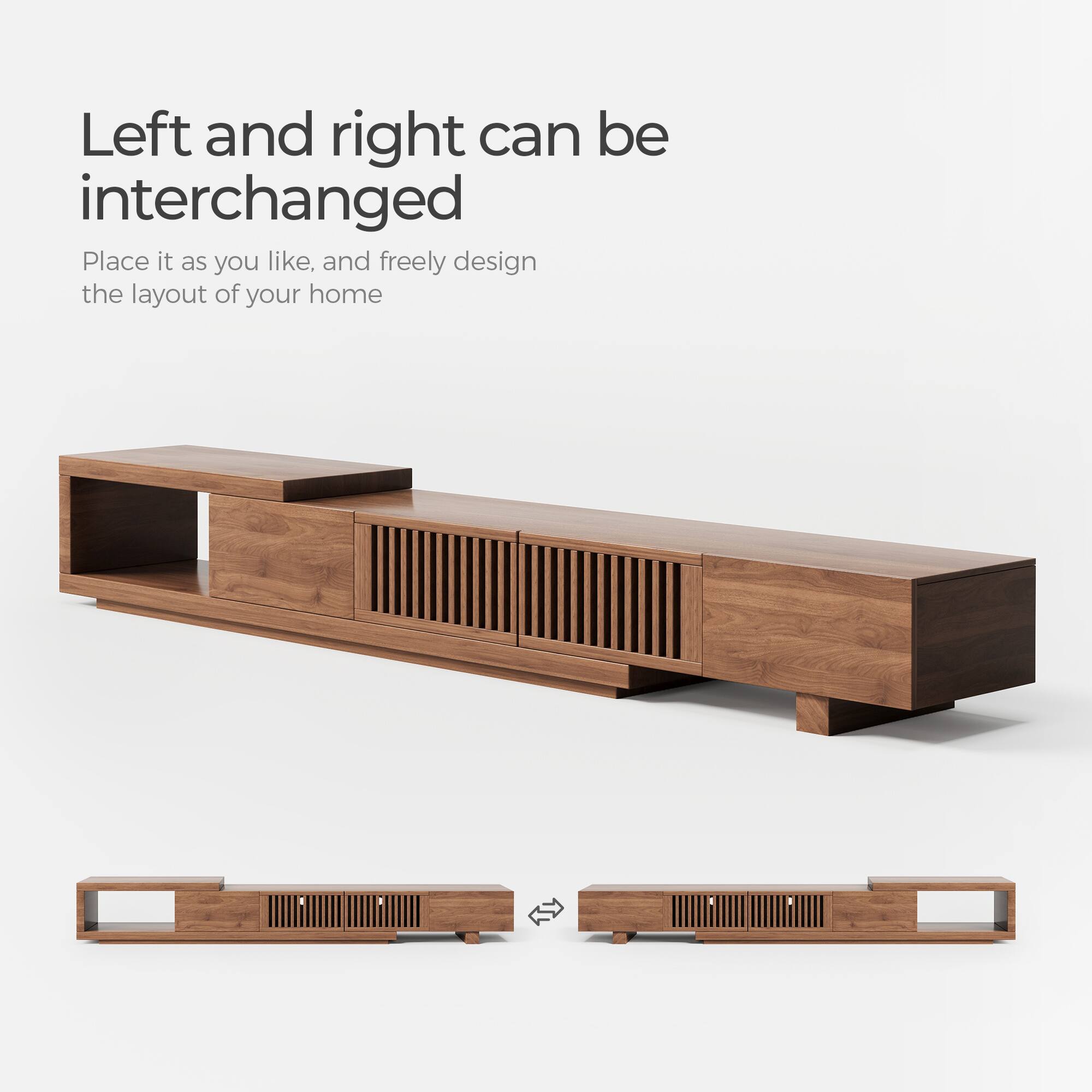 Left and right can be interchanged
Place it as you like, and freely design the layout of your home