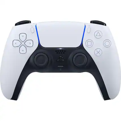 Front. Sony - PlayStation 5 - DualSense Wireless Controller - White.