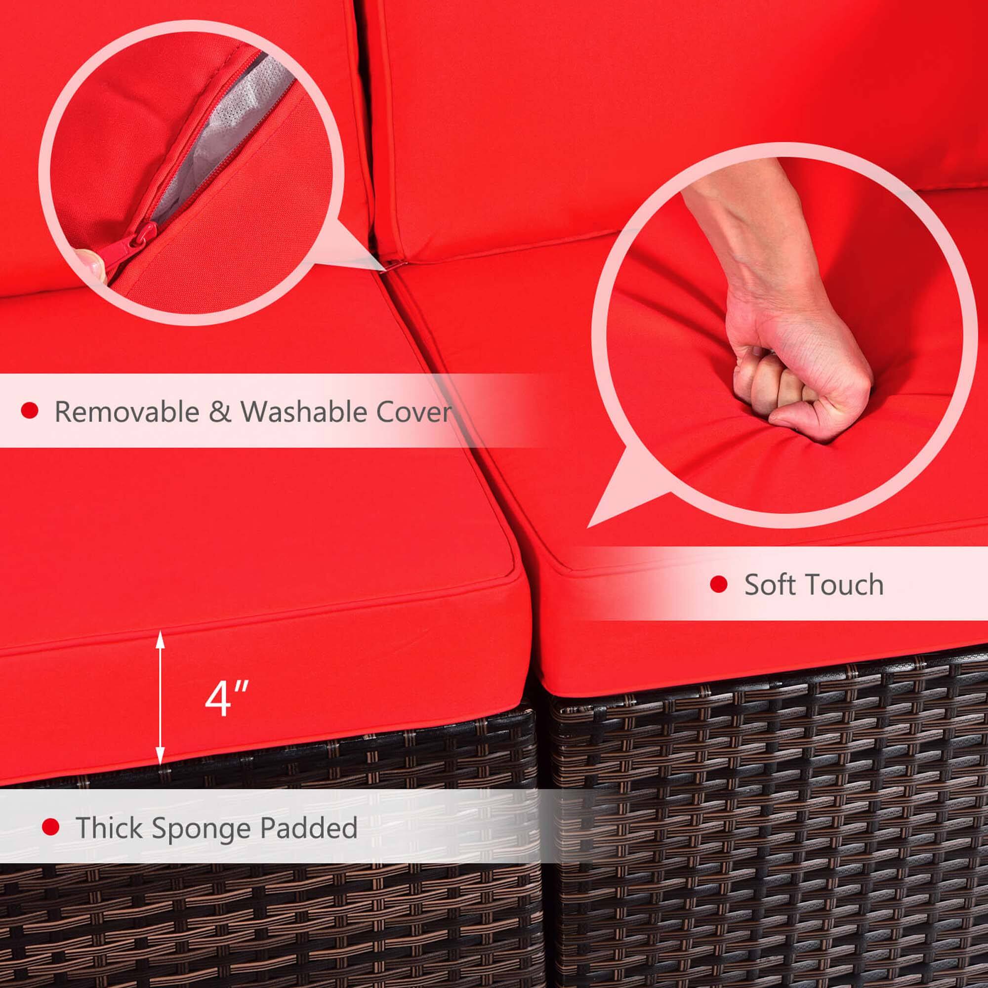 The text on the image reads: "Removable & Washable Cover Soft Touch 4" Thick Sponge Padded."