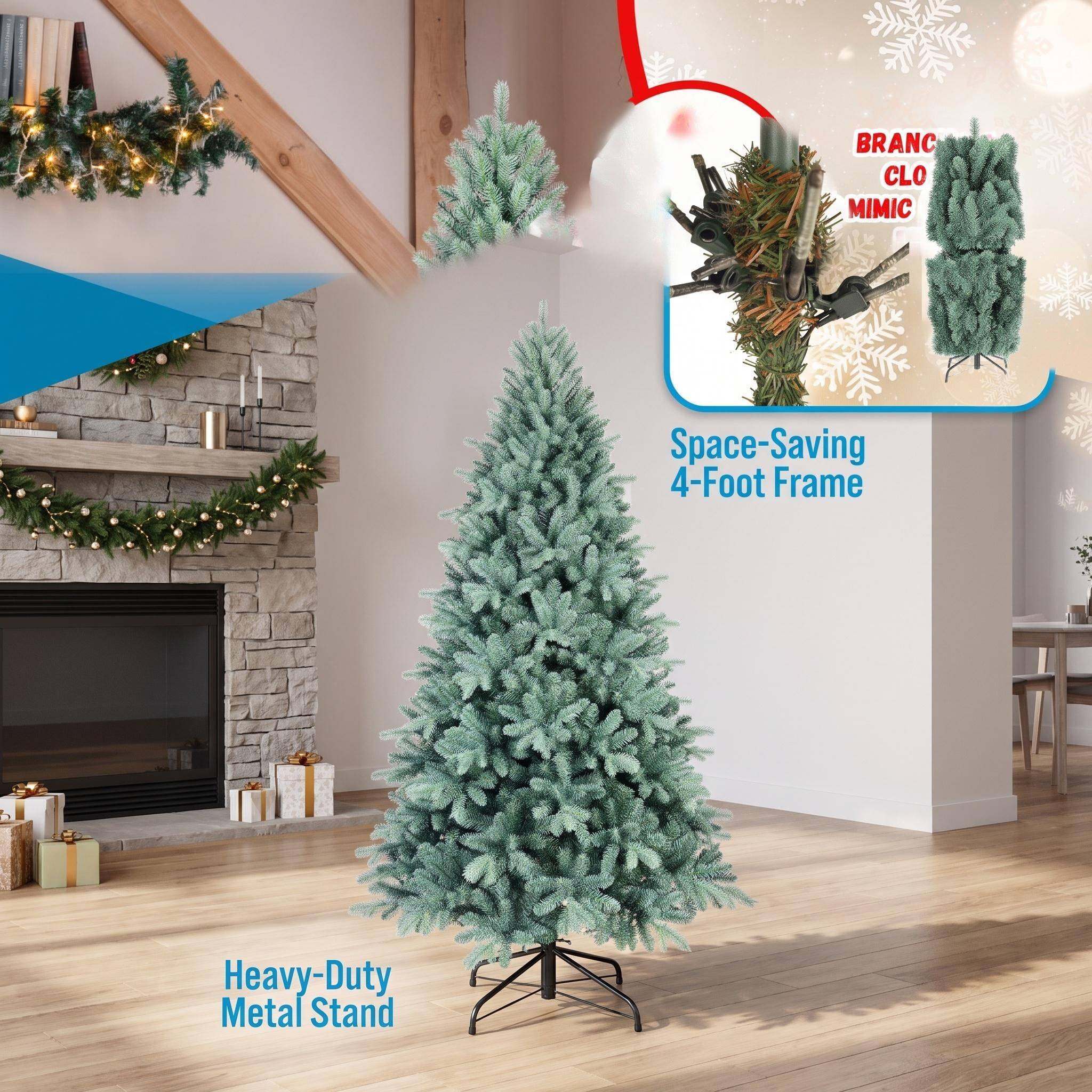 BRANCH CLO MIMIC  
Space-Saving 4-Foot Frame  
Heavy-Duty Metal Stand