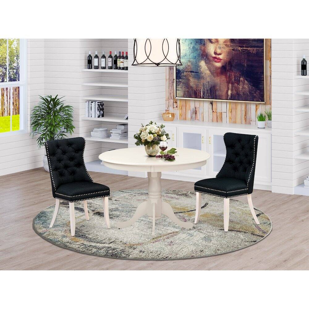Alt View 7. East West Furniture - 3 Piece Dining Set - White.