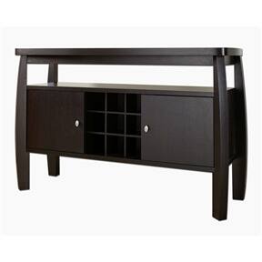 Front. SlickBlue - Modern Sideboard Buffet Server Console Table for Dining Room - Dark Espresso.