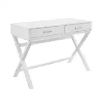 Linon Home Décor - Pierce 2-Drawer Campaign-Style Desk - White - Front_Zoom