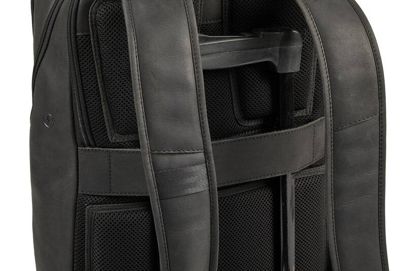 Alt View 8. Luxorro - Leather Backpack for men. Fits 17" Laptop - Black.