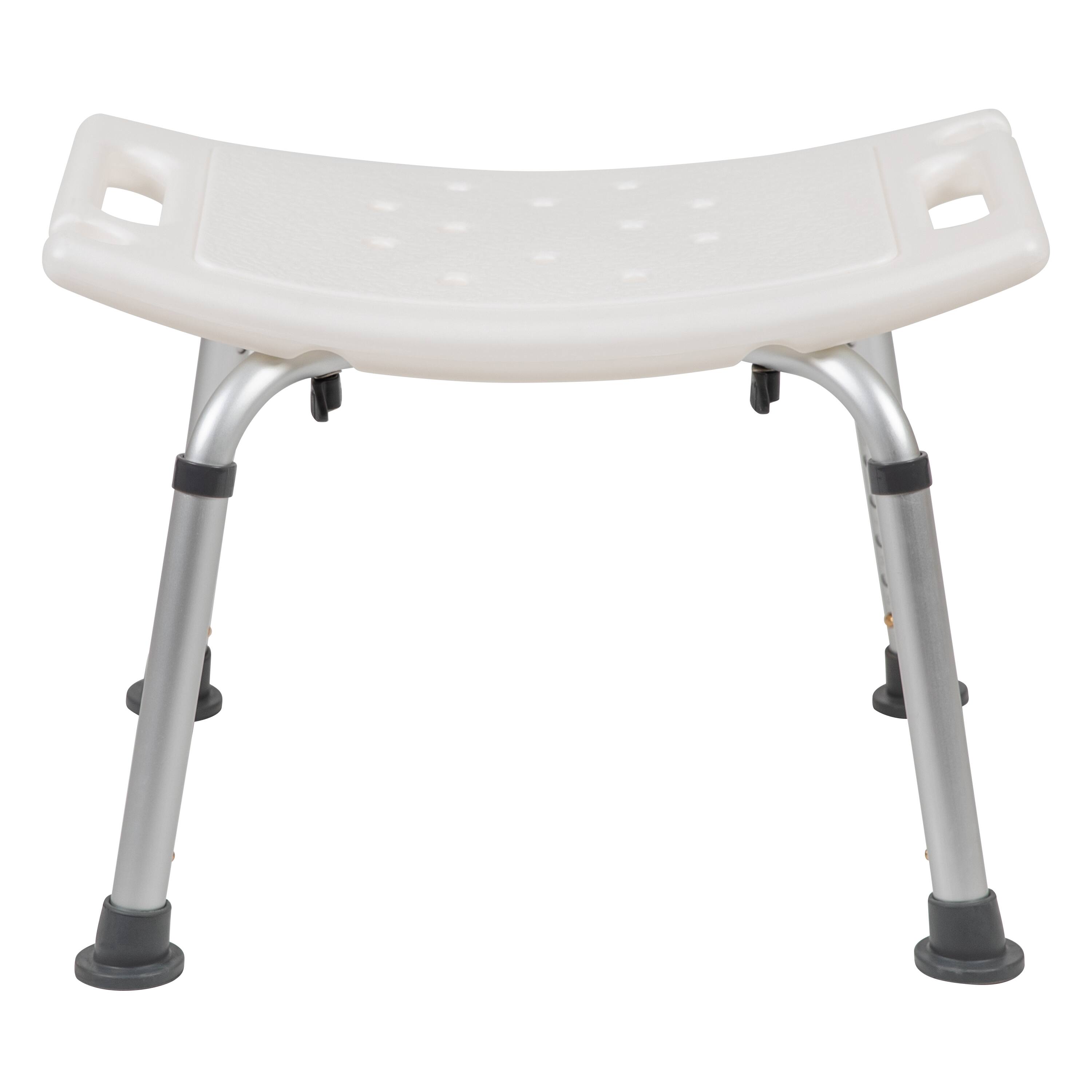 Alt View 7. Emma + Oliver - Tool-Free 300 Lb. Capacity, Adjustable Bath & Shower Chair w/ Non-slip Feet - White.
