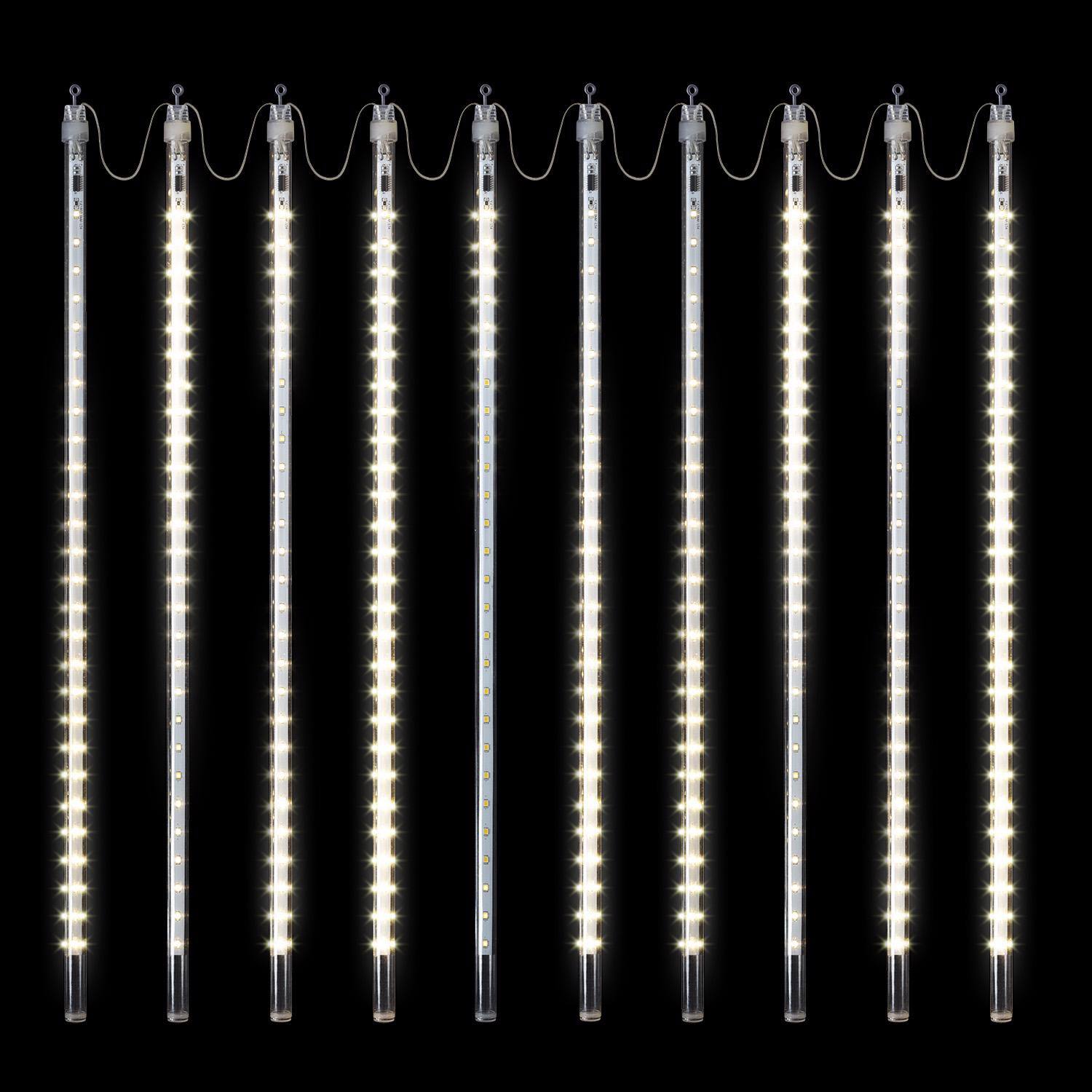 Left. Alpine - Alpine LED Warm White 54 ct Icicle Light String 9 ft..