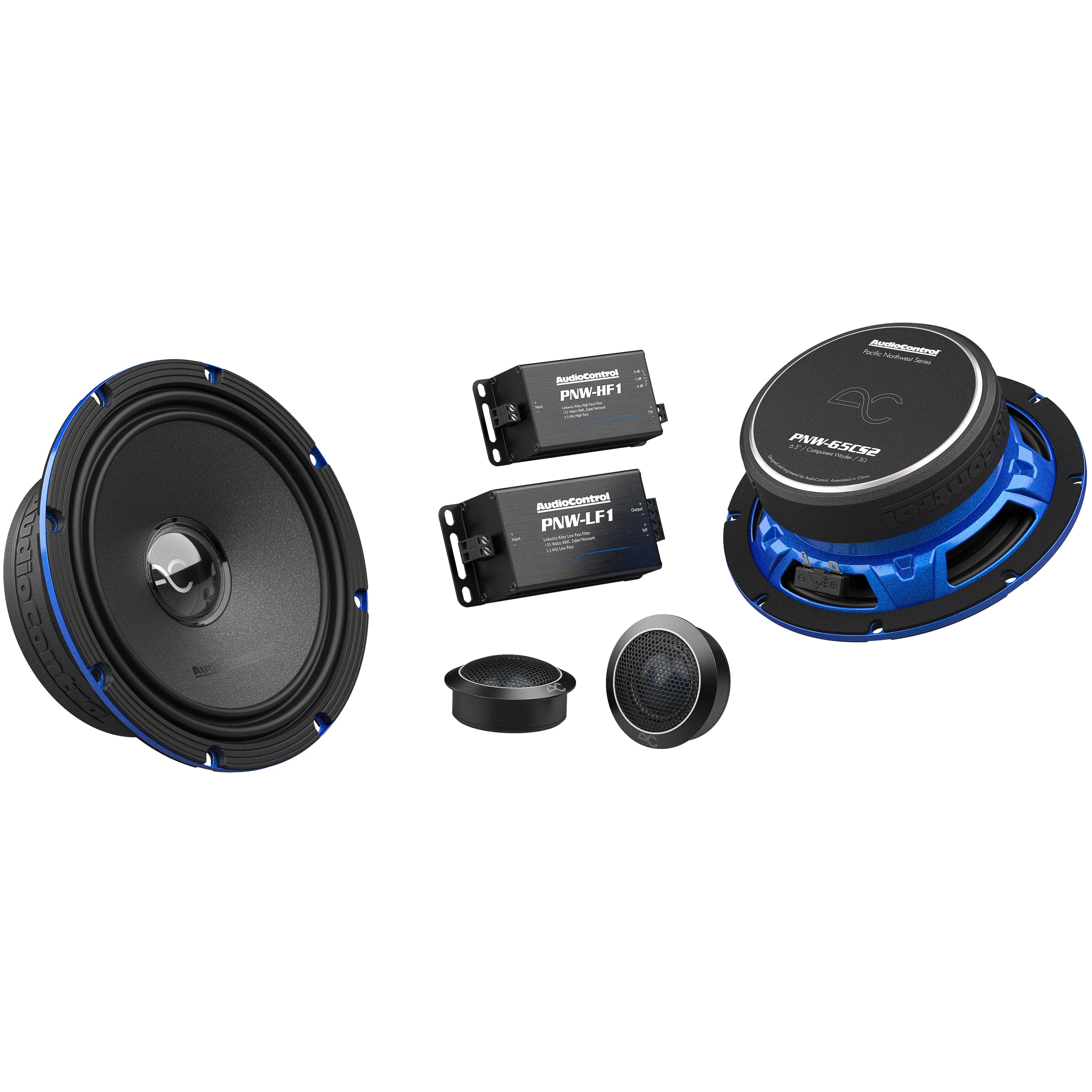 AudioControl - PNW Series 6.5” High-Fidelity Component Speakers (Pair) - Black/Blue - Front_Zoom