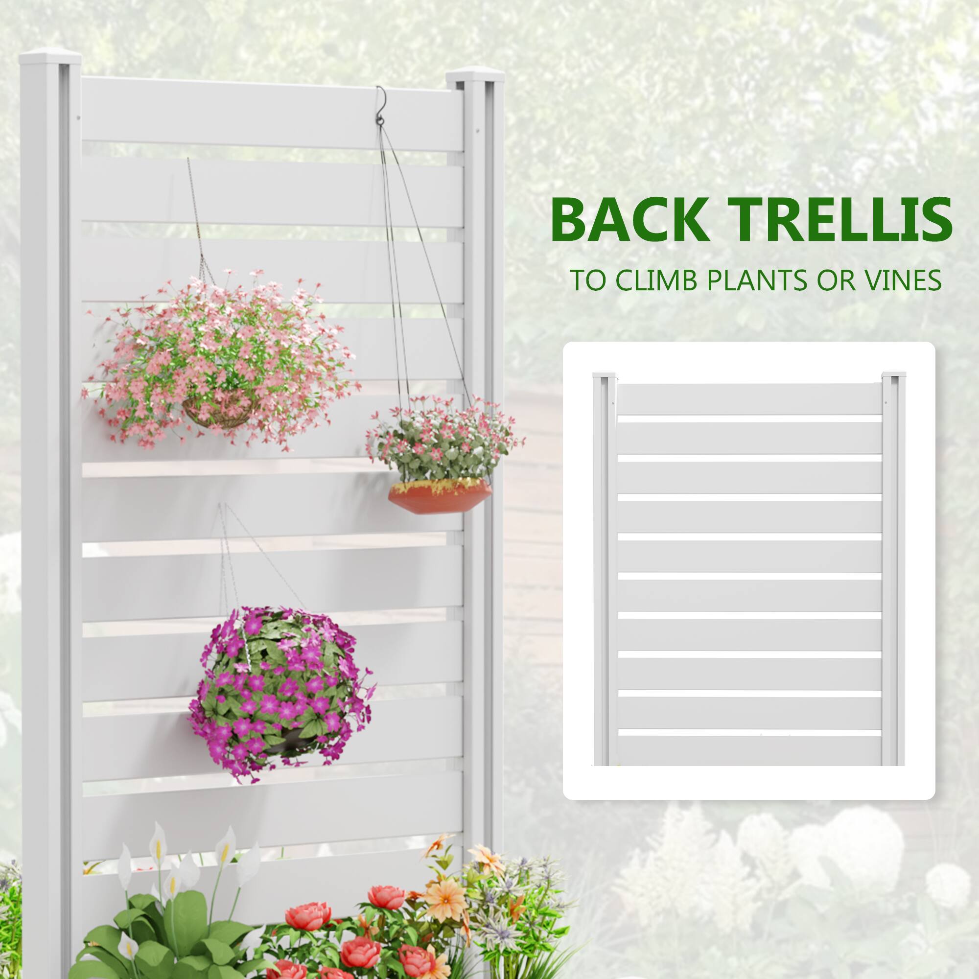 BACK TRELLIS  
TO CLIMB PLANTS OR VINES