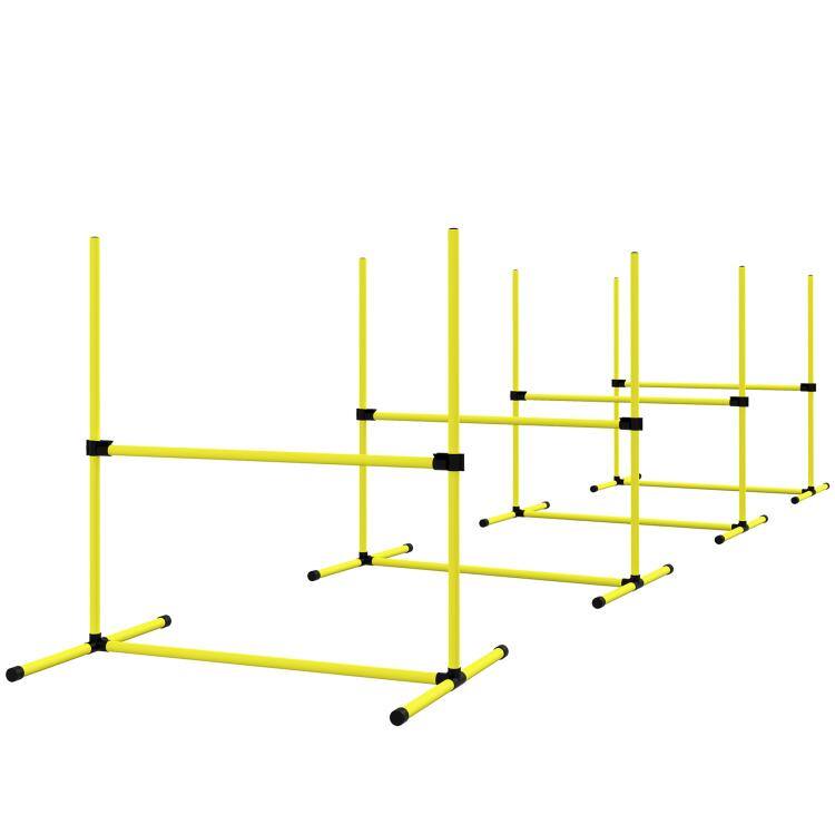 Alt View 10. PULUZ - 4 Piece Dog Agility Set with Adjustable Height Jump Bars, Carry Bag, Displacing Top Bar - Yellow.