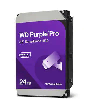 WD Purple Pro 3.5" Surveillance HDD
OptiNAND Technology
24TB
Western Digital