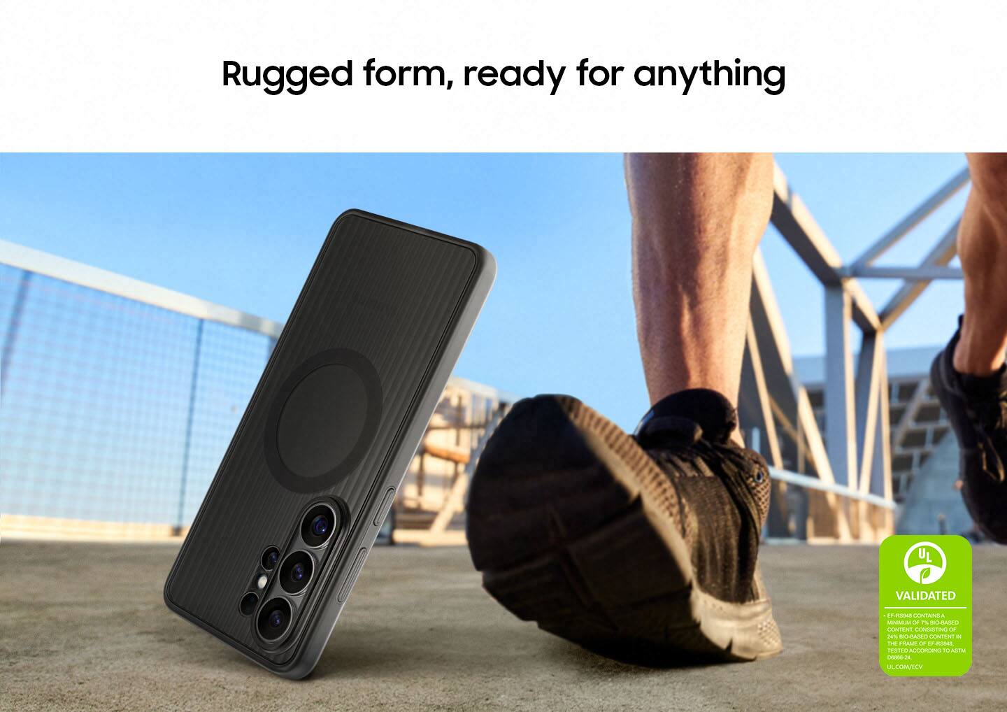 Rugged form, ready for anything

UL VALIDATED

EF-RS15 contains a device consisting of 24-hour-based content in the form of a ruggedized device. Tested according to ASTM D665A. UL.COM/ECV