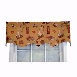 RLF Home - Modern Design Classic Pin-Up Regal Style Window Valance 50" x 17" - Light Oak