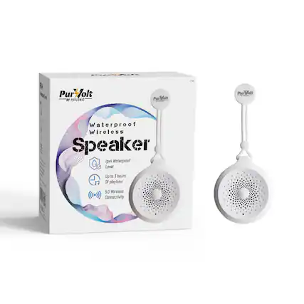 PurWolt by Pursonic
Waterproof Wireless Speaker
IPx4 Waterproof Level
Up to 3 hours of playtime
5.0 Wireless Connectivity