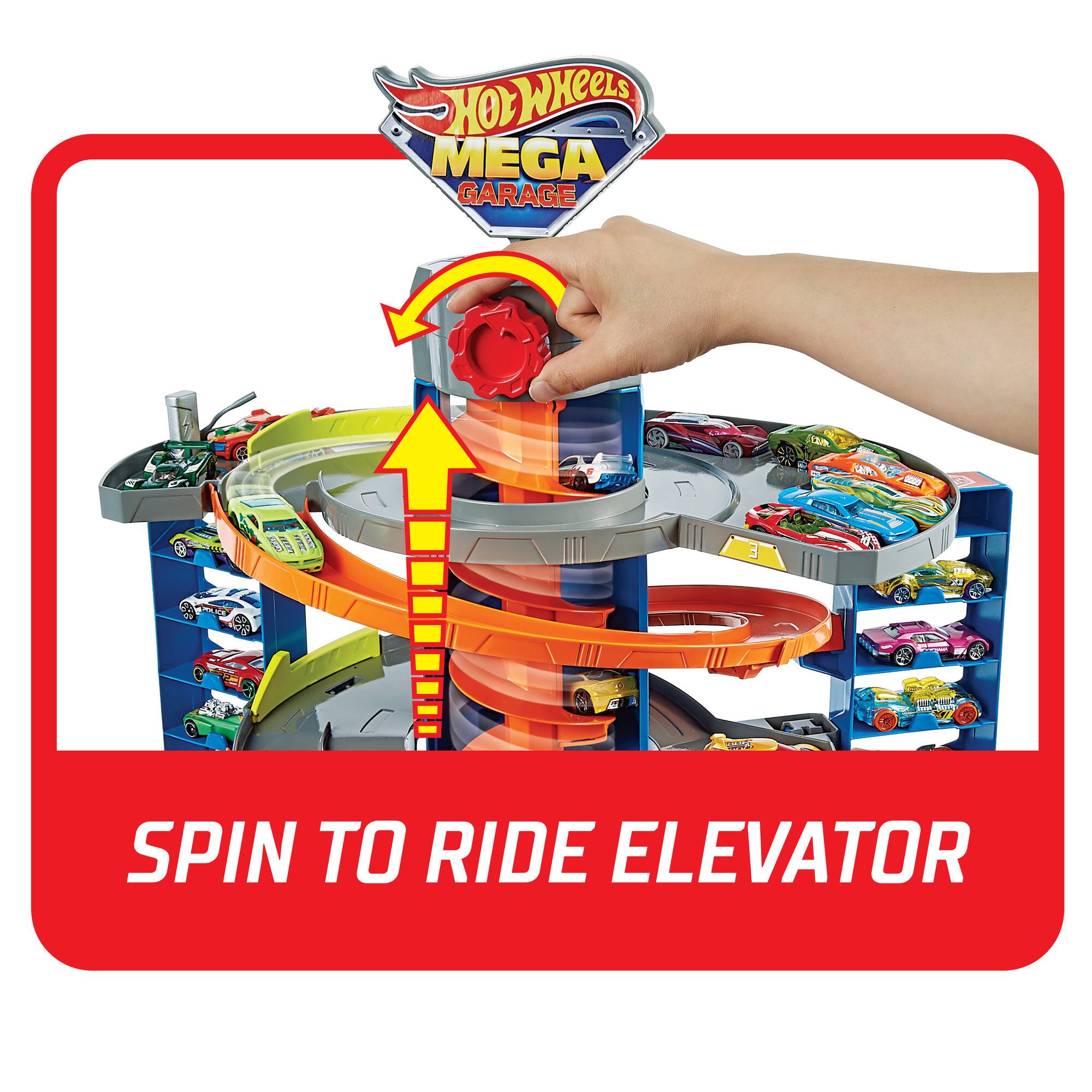 Hot Wheels Mega Garage Spin to Ride Elevator