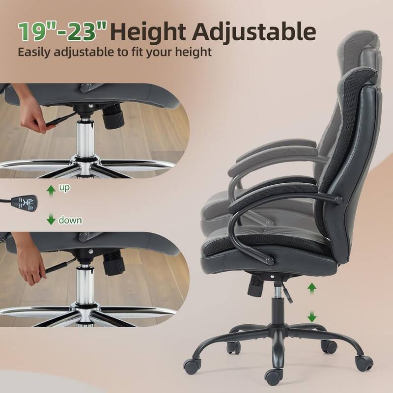 19"-23" Height Adjustable  
Easily adjustable to fit your height