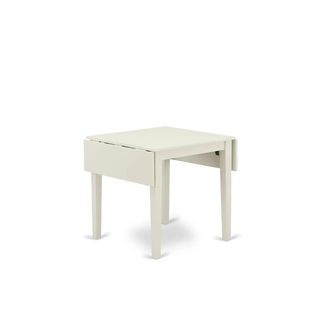 Angle. East West Furniture - East West Furniture 5-Piece Dining Table Set-A Wood Table and 4Linen FabricDinning Chairs with High Back - Linen White - Multi-Color.