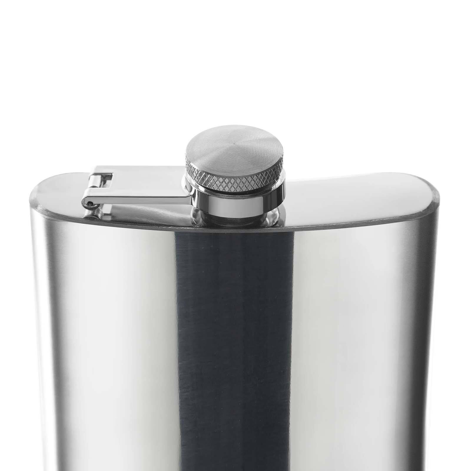 Alt View 4. Final Touch - Stainless Steel Flask - Silver.
