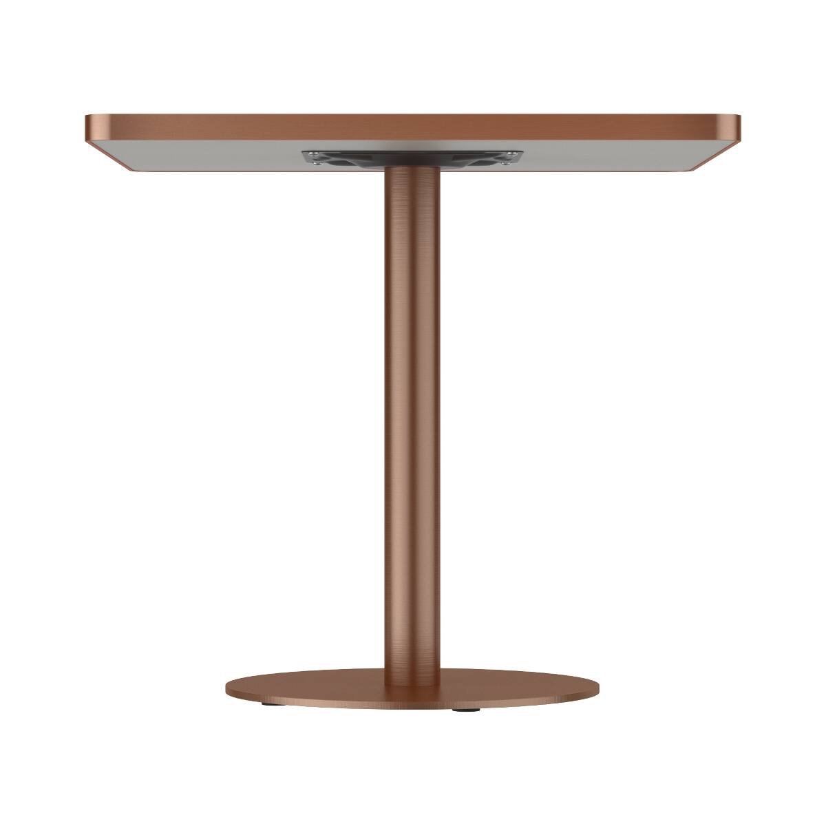 Alt View 4. Loheer - Loheer 31.5 Inch Square Dining Table, Sintered Stone Top, Rose Gold Pedestal Base - Green and Rose Gold.