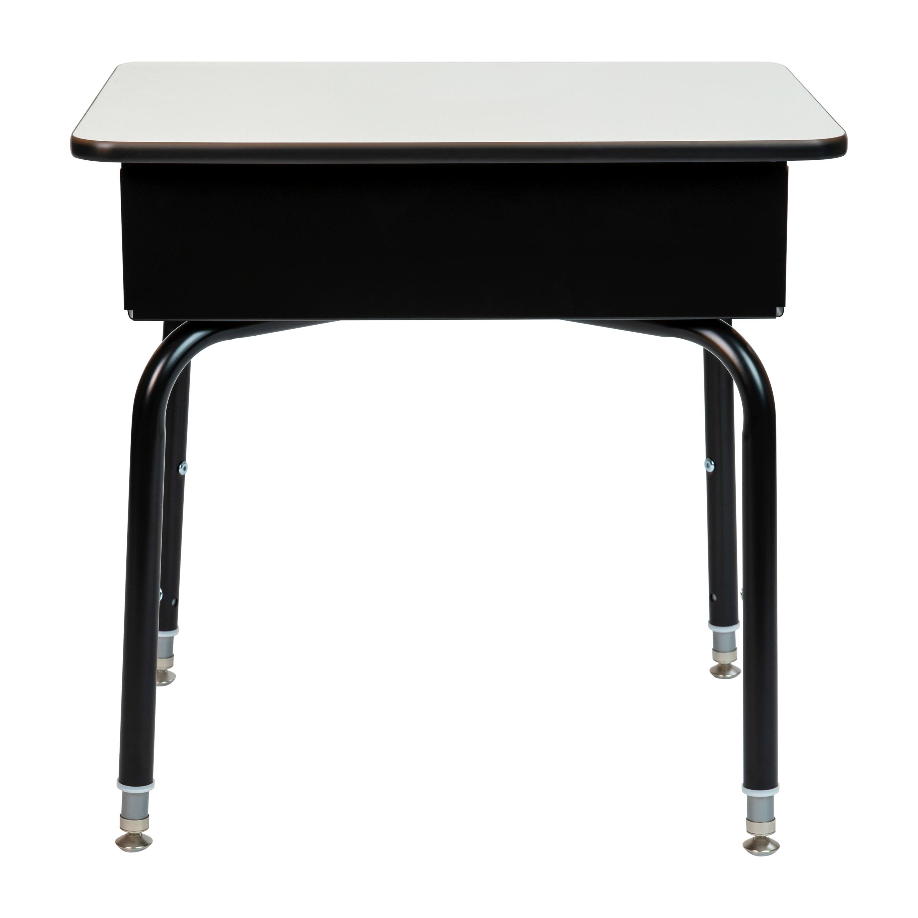 Alt View 7. Emma + Oliver - Student Desk with Open Front Metal Book Box - School Desk - Gray Top/Black Frame.