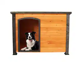 Siljoy - All‑Weather Wooden Dog Kennel, Indoor/Outdoor Villa with Elevated Feet for Large Dogs, Waterproof
