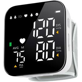Dazzed Corner - Rechargeable Wrist Blood Pressure Monitor, Automatic Digital BP Machine - White
