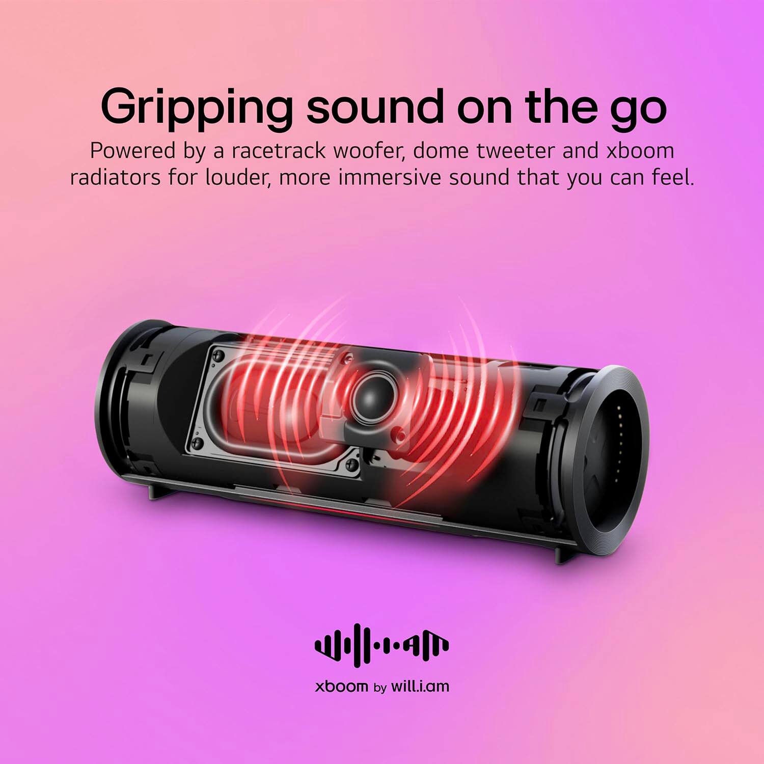 LG Xboom Grab Core Portable Bluetooth Speaker GRABC.AUS Black