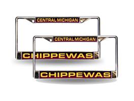 Rico Industries - Central Michigan Chippewas Chrome Metal Laser Cut License Plate Frame - Set of 2 Frames - Multi
