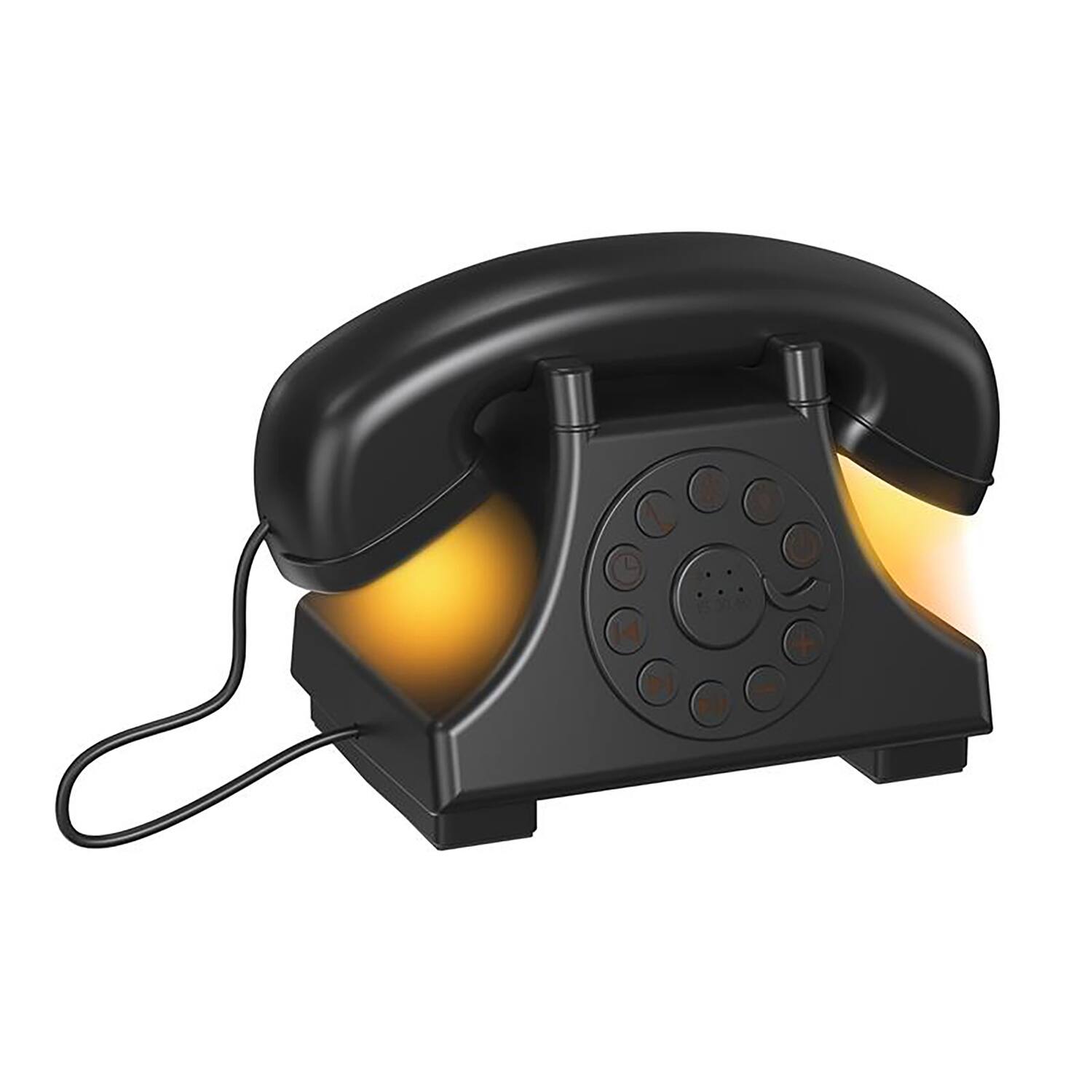 Left. Priority Products - Retro Telephone-Shaped Sleeping Machine, Bluetooth Speaker, Night-Light - Black.
