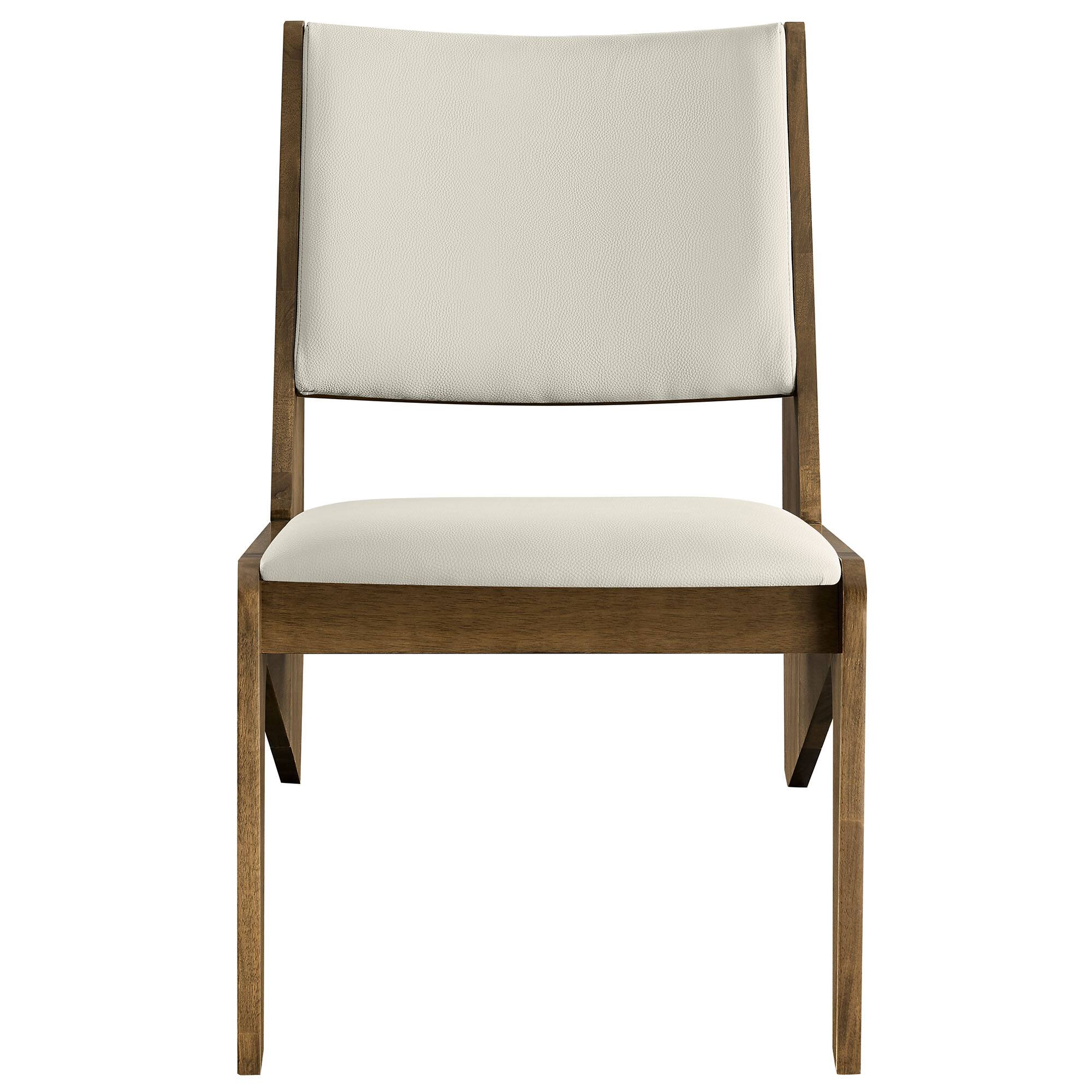 Alt View 5. Modway - Rylina Vegan Leather Accent Chairs Set of 2 by Modway - Weathered Oak Stone.