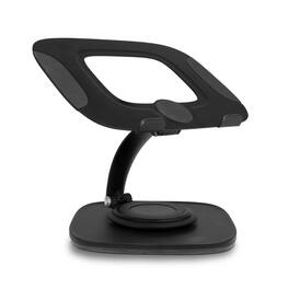 HongFei - Laptop Stand with 360° Rotating Base, Ergonomic Adjustable Stand, Compatible with Most MacBook and Win Laptops - Black