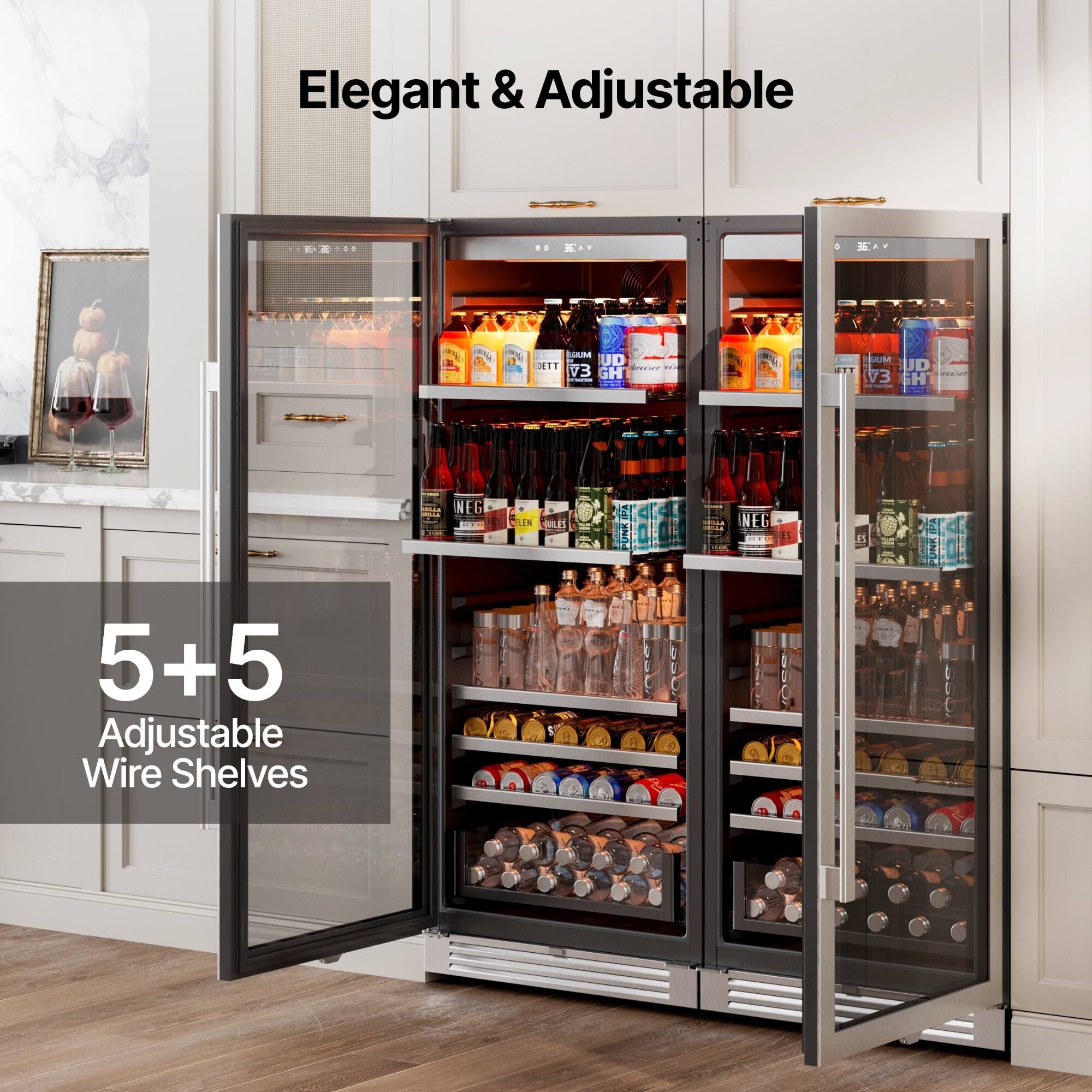 Elegant & Adjustable

5+5 Adjustable Wire Shelves