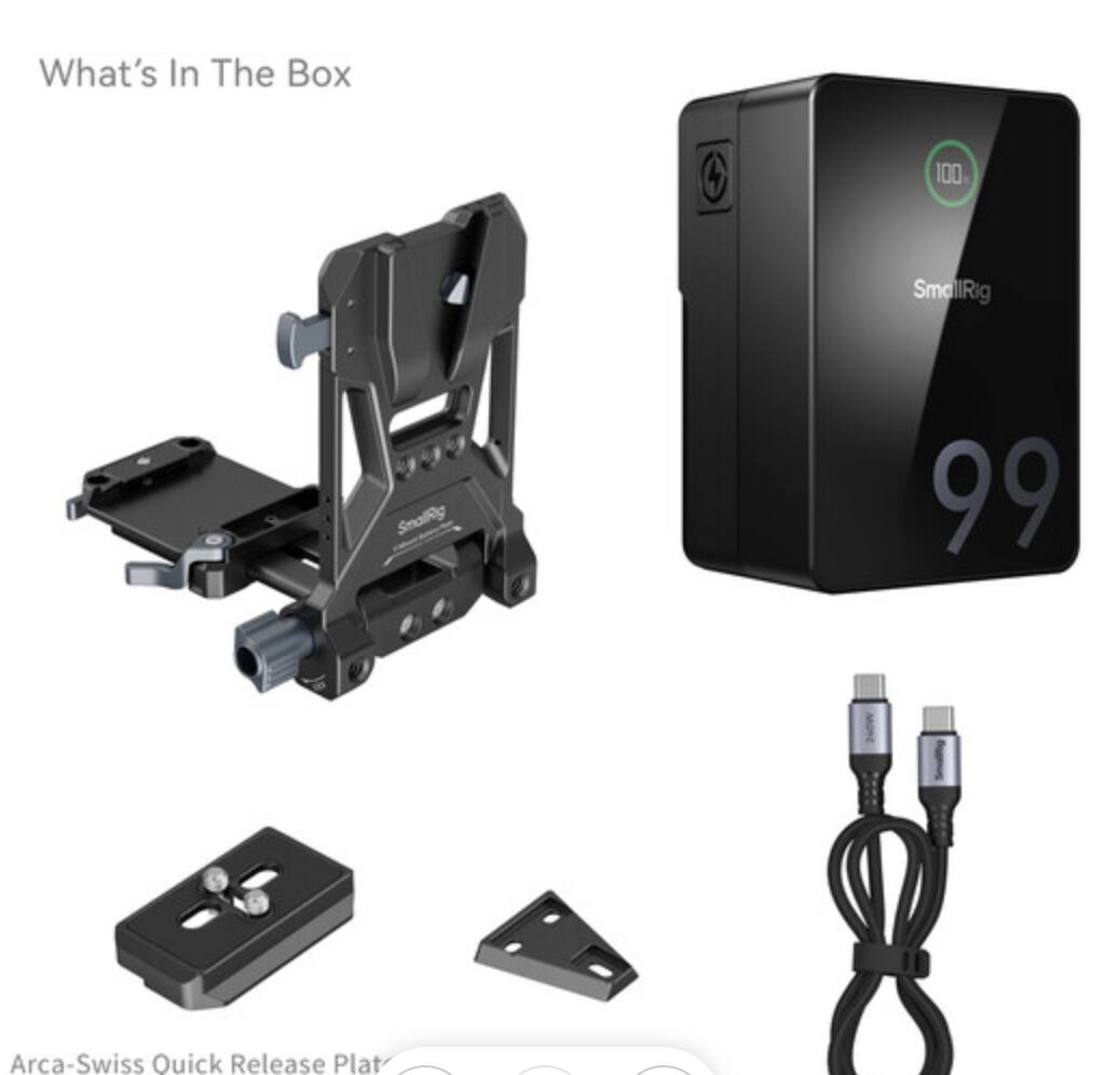 What's In The Box

- SmallRig 100
- Arca-Swiss Quick Release Plate