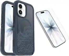 OtterBox - iPhone 17 (Only) Bundle: Defender Series XT Case & Screen Protector - Snaps on MagSafe - Rugged & Durable - Offgrid (Blue)