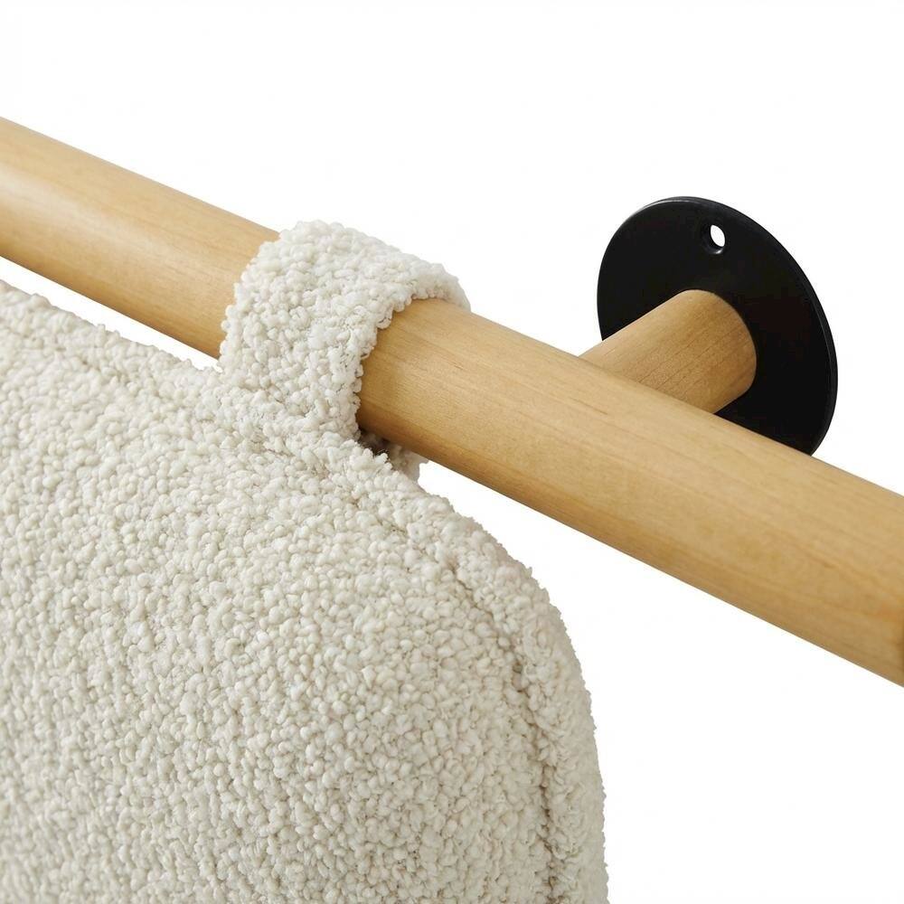 Alt View 1. FurniFact - Chenille Upholstered King Size Wall-Mounted Headboard with Soft Padding - Beige.