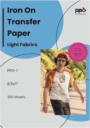 Iron On Transfer Paper Light Fabrics
pp photo paper direct
Compatible printers with all inkjet
PPD-1
8.5x11"
300 Sheets