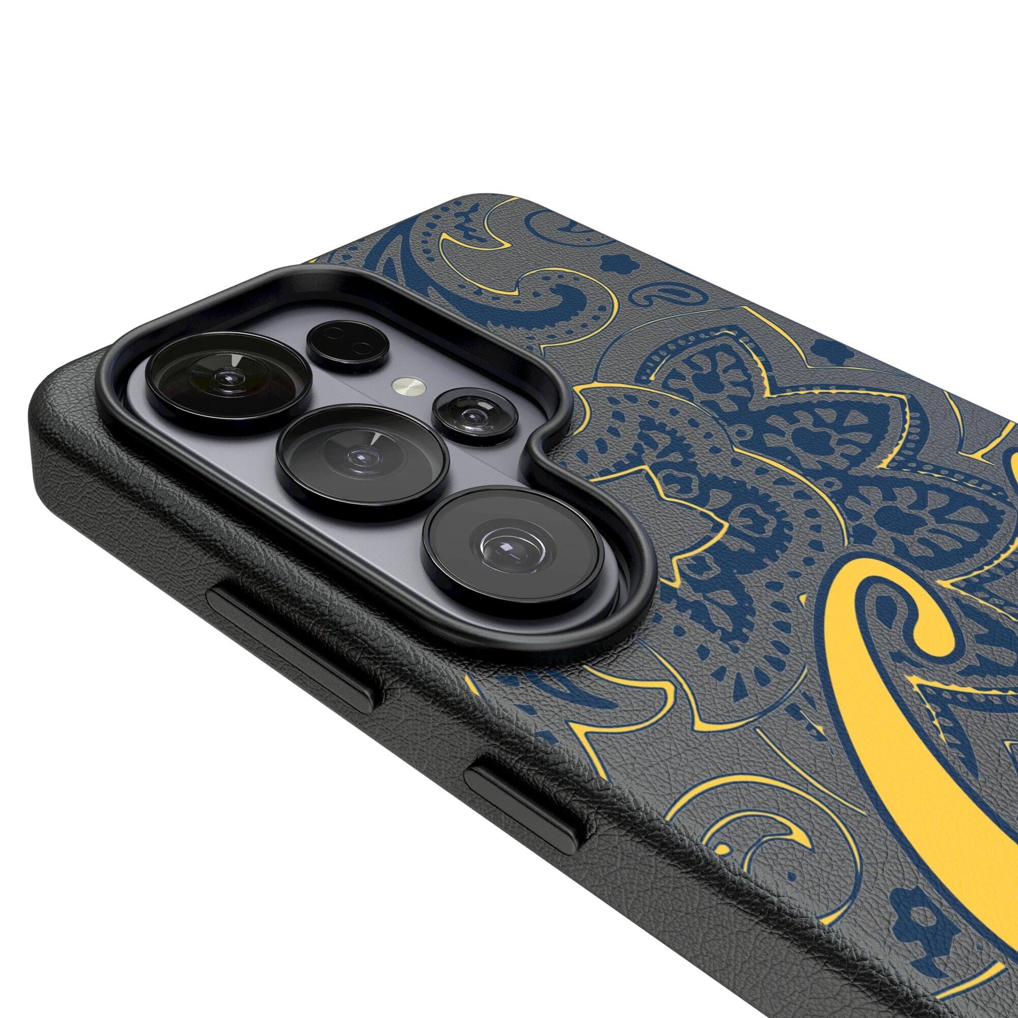 Alt View 2. Keyscaper - Cal Bears Paisley Galaxy Magnetic Bump Case - S25 - Black.