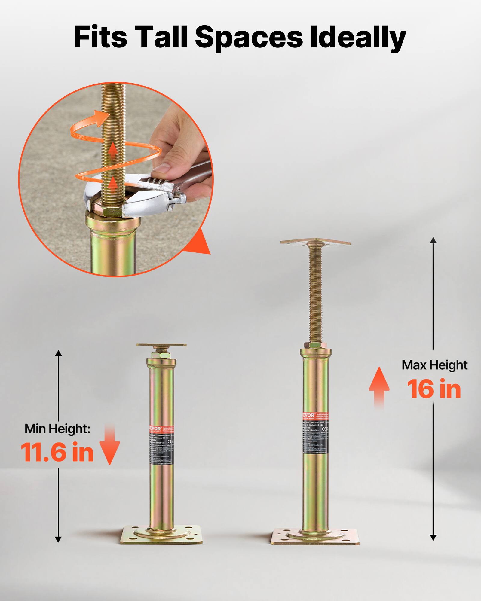 Fits Tall Spaces Ideally  
Max Height: 16 in  
Min Height: 11.6 in