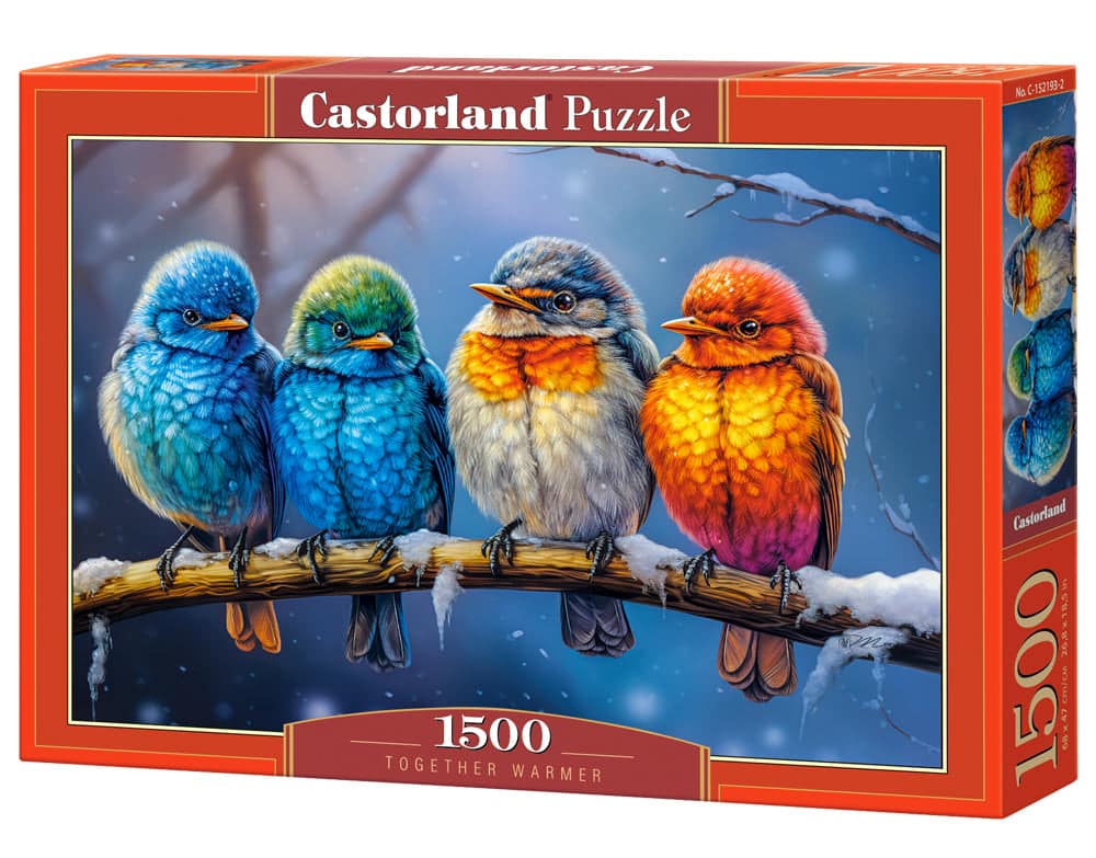 Castorland - 1500 Piece Jigsaw Puzzles, Together Warmer, Animal Puzzle, Colorful Birds, Adult Puzzle, C-152193-2 - Red