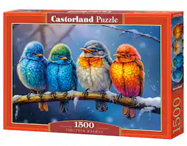 Castorland - 1500 Piece Jigsaw Puzzles, Together Warmer, Animal Puzzle, Colorful Birds, Adult Puzzle, C-152193-2 - Red