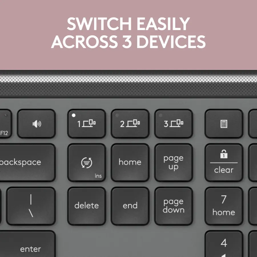 Switch Easily Across 3 Devices

F12: 1 0 2 0 3 0
packspace: ins home page up
1: clear
delete: end
page down: 7
home: enter
4: